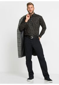 bonprix - Koszula z długim rękawem, z czystej bawełny. Kolor: czarny. Materiał: bawełna. Długość rękawa: długi rękaw. Długość: długie. Wzór: nadruk. Styl: elegancki #2