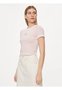 Levi's® T-Shirt Graphic Ringer A3523-0060 Różowy Slim Fit. Kolor: różowy. Materiał: bawełna