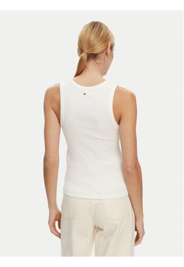 TOMMY HILFIGER - Tommy Hilfiger Top Henley WW0WW43920 Biały Slim Fit. Typ kołnierza: typu henley. Kolor: biały. Materiał: bawełna