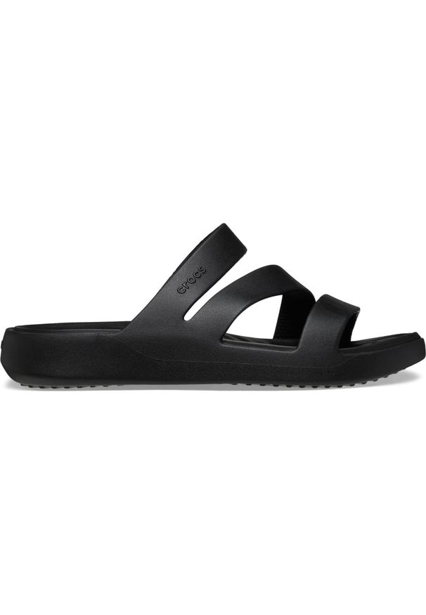 Klapki plażowe damskie Crocs Getaway Strappy. Okazja: na plażę. Kolor: czarny. Styl: sportowy