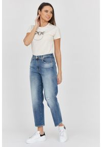 7 FOR ALL MANKIND Jasnoniebieskie jeansy damskie z przetarciem THE MODERN STRAIGHT, Rozmiar 27. Kolor: niebieski