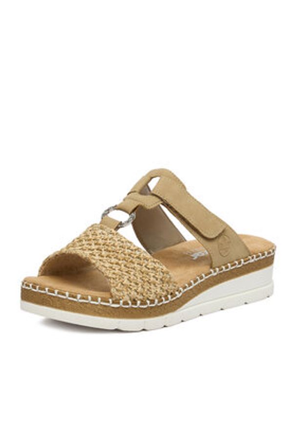Rieker Klapki CEO-V1243-60 Beżowy. Kolor: beżowy. Materiał: skóra