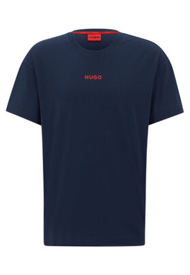 Hugo T-Shirt Linked 50493057 Granatowy Relaxed Fit. Kolor: niebieski. Materiał: bawełna