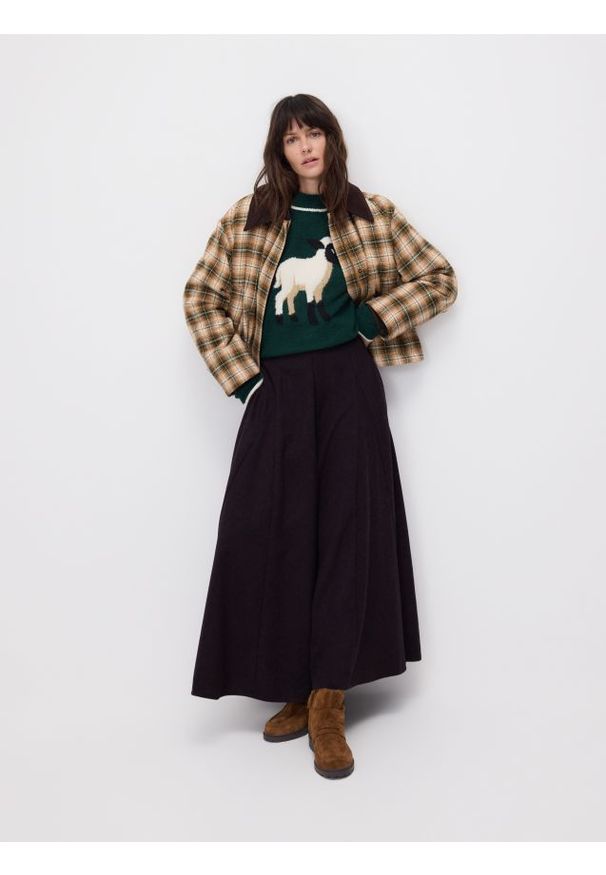 Reserved - Sweter z domieszką wełny - zielony. Kolor: zielony. Materiał: wełna