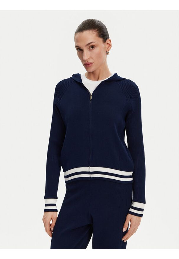 Fracomina Kardigan FJ25ST7003K41601 Granatowy Regular Fit. Kolor: niebieski. Materiał: wiskoza