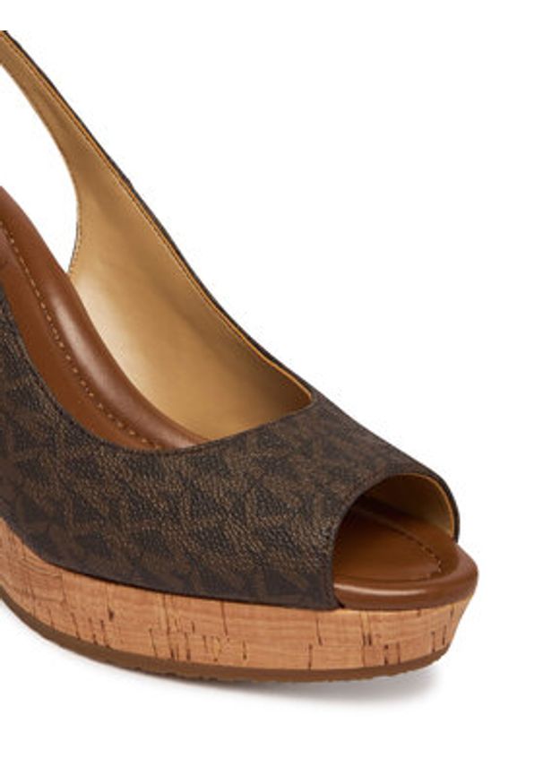 MICHAEL Michael Kors Sandały Rosie Wedge 40S6RSHS1B Brązowy. Kolor: brązowy. Materiał: skóra