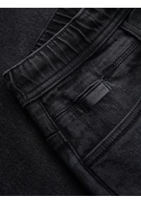 Ombre Clothing - Męskie szorty z gumką w pasie i efektem sprania – czarne V4 OM-SRDS-0192 - XXL. Okazja: na co dzień. Kolor: czarny. Materiał: skóra, denim, elastan, bawełna, materiał. Sezon: lato. Styl: elegancki, casual #11