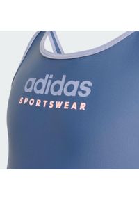 Adidas - Strój kąpielowy Sportswear U-Back Kids. Kolor: wielokolorowy, niebieski, szary. Materiał: materiał