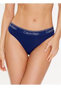 Calvin Klein Underwear Stringi 000QF7188E Granatowy. Kolor: niebieski. Materiał: bawełna