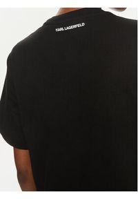 Karl Lagerfeld - KARL LAGERFELD T-Shirt 241W1702 Czarny Relaxed Fit. Typ kołnierza: dekolt w karo. Kolor: czarny. Materiał: bawełna