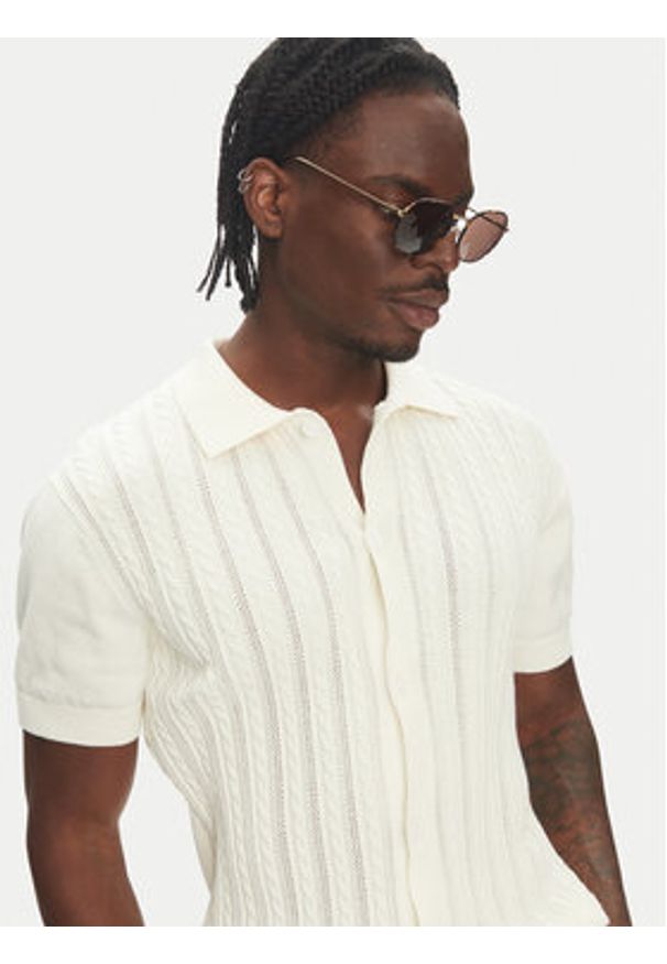 Lindbergh Kardigan 30-804114 Écru Slim Fit. Materiał: bawełna