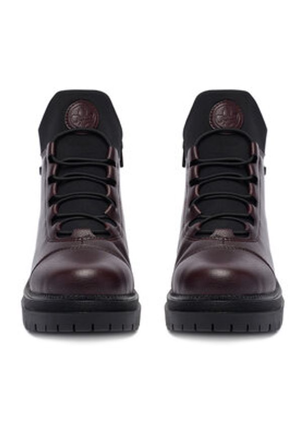 Rieker Trzewiki Y3163-35 Bordowy. Kolor: czerwony. Materiał: materiał