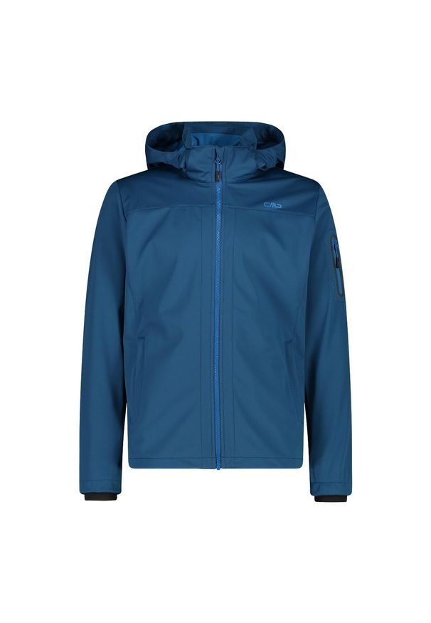 Kurtka męska turystyczna CMP 39A5027. Typ kołnierza: kaptur. Kolor: niebieski. Materiał: softshell. Sport: turystyka piesza