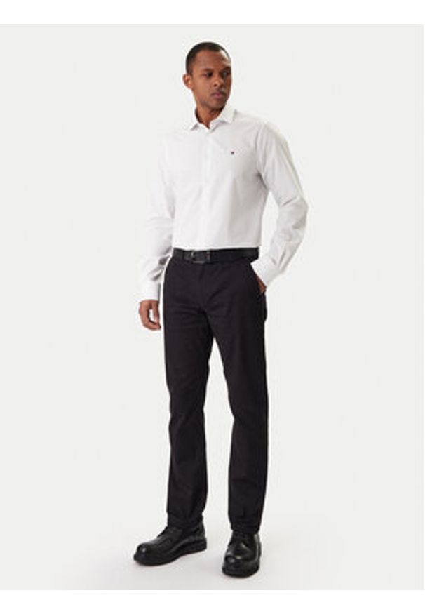 TOMMY HILFIGER - Tommy Hilfiger Koszula MW0MW41660 Biały Slim Fit. Kolor: biały. Materiał: bawełna