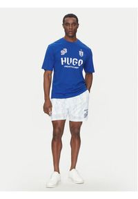 Hugo - HUGO T-Shirt Nebulop 50541252 Niebieski Regular Fit. Kolor: niebieski. Materiał: bawełna #3