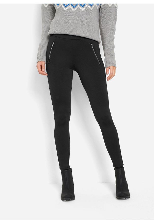 bonprix - Legginsy ocieplane. Kolor: czarny
