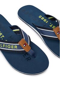 TOMMY HILFIGER - Tommy Hilfiger Japonki Sporty Hilfiger Beach Sandal FM0FM05805 Niebieski. Kolor: niebieski. Materiał: materiał. Styl: sportowy #4