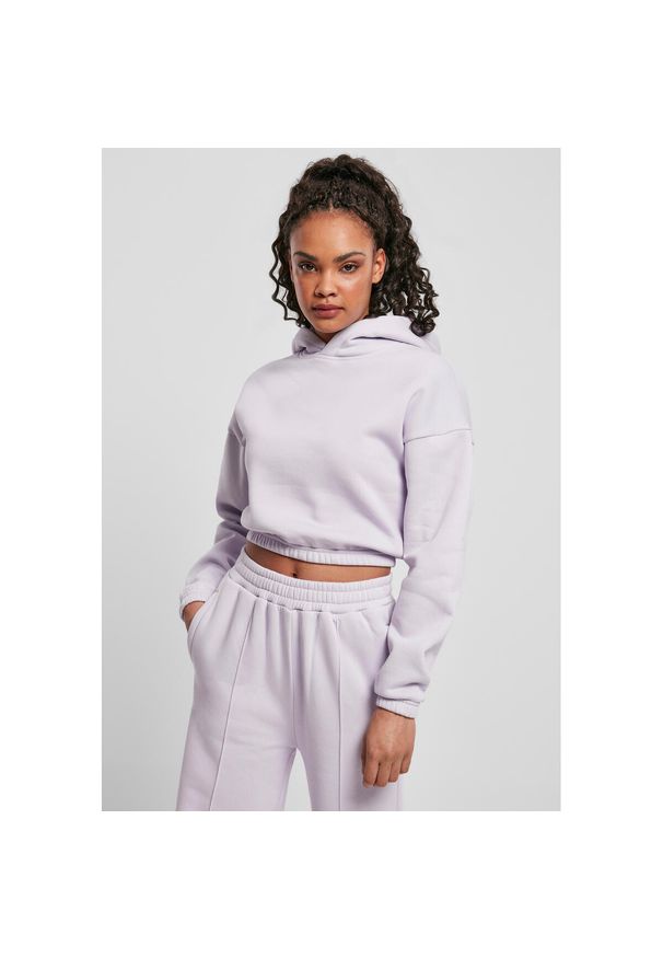 Bluza damska z kapturem Urban Classics krótka oversized-Duże rozmiary. Typ kołnierza: kaptur. Kolor: fioletowy. Długość: krótkie