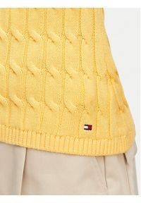 TOMMY HILFIGER - Tommy Hilfiger Kardigan WW0WW50075 Żółty jasny Slim Fit. Kolor: żółty. Materiał: bawełna #3