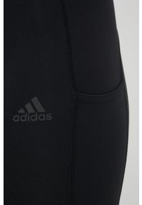 adidas Performance legginsy do biegania Fastimpact HB9243 damskie kolor czarny gładkie. Okazja: na plażę. Kolor: czarny. Materiał: skóra, dzianina, materiał. Wzór: gładki. Sport: fitness #4