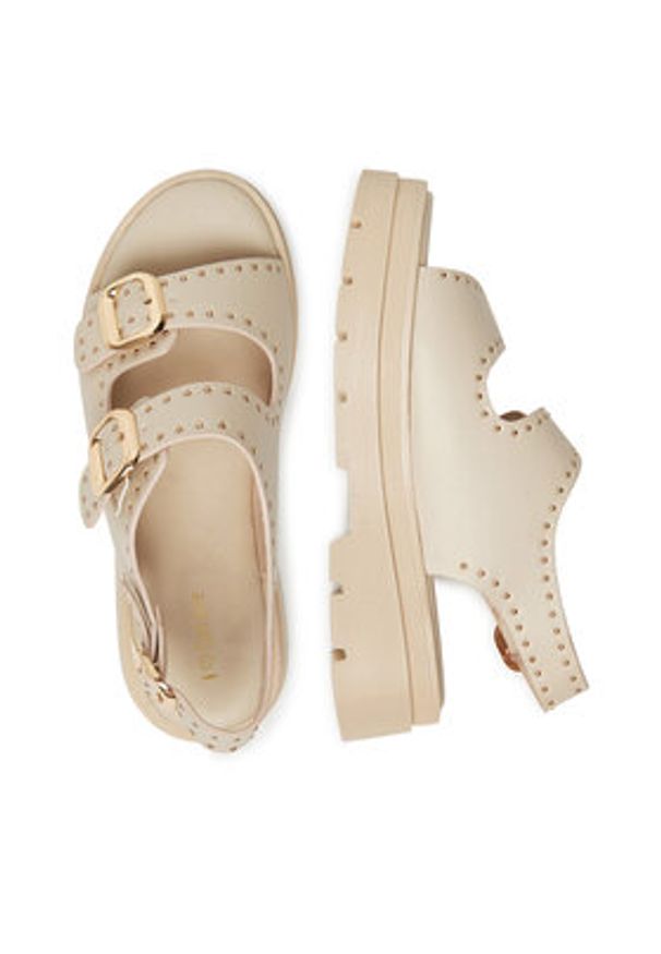 DeeZee Sandały 2024-42 Écru. Kolor: kremowy. Materiał: skóra