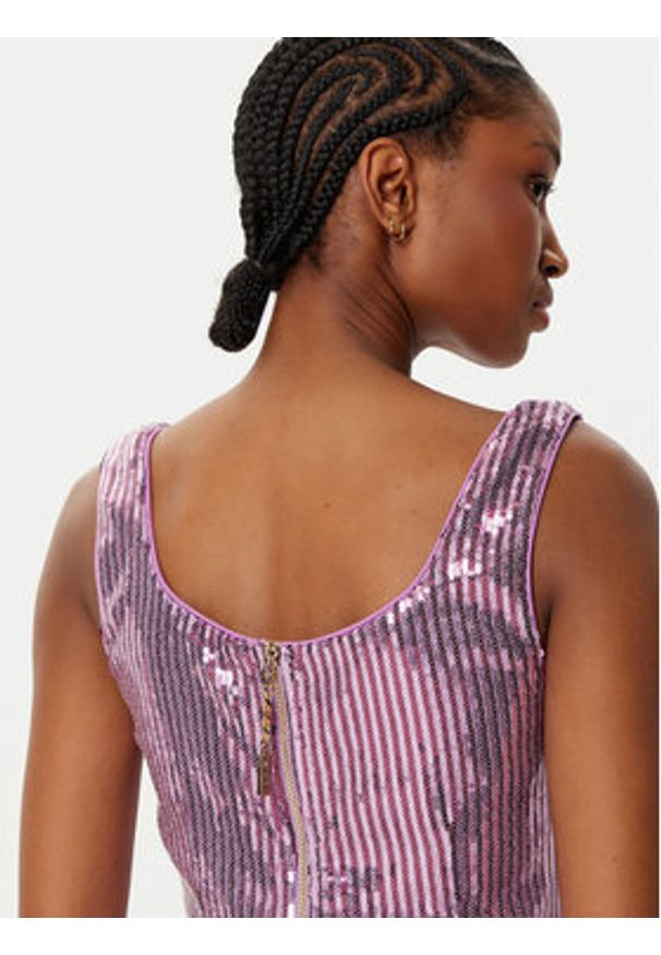 Fracomina Top FQ24WT2001W66701 Fioletowy Slim Fit. Kolor: fioletowy. Materiał: syntetyk