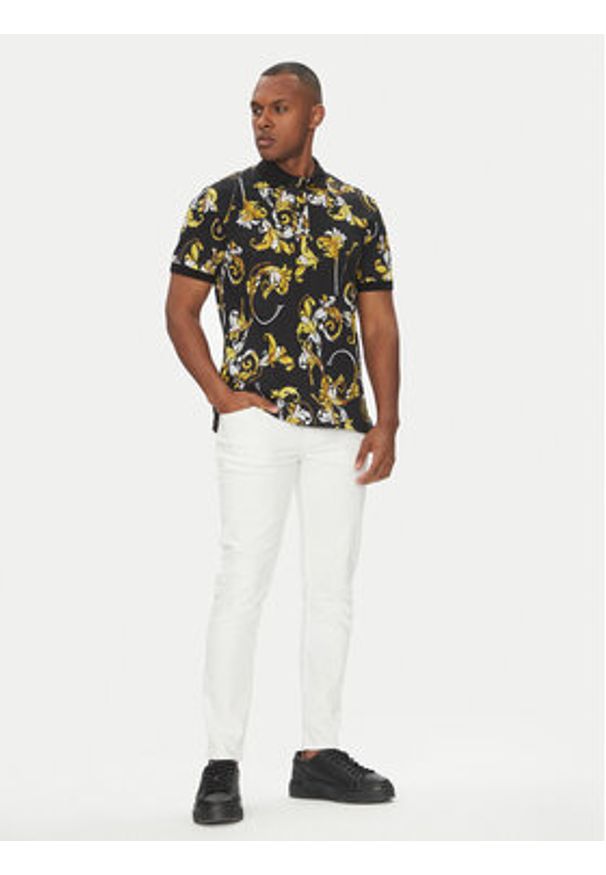Versace Jeans Couture Polo 78GAG6S0 Czarny Regular Fit. Typ kołnierza: polo. Kolor: czarny. Materiał: bawełna
