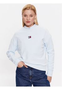 Tommy Jeans Bluza DW0DW16138 Błękitny Boxy Fit. Kolor: niebieski. Materiał: bawełna