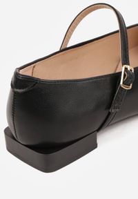 Renee - Czarne Balerinki Vices w Stylu Mary Jane z Wkładką ze Skóry Naturalnej Emilane. Okazja: na co dzień. Nosek buta: szpiczasty. Zapięcie: pasek. Kolor: czarny. Materiał: skóra. Styl: casual #7