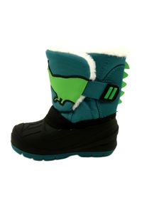 Befado obuwie dziecięce śniegowiec 160X016 zielone. Zapięcie: rzepy. Kolor: zielony. Materiał: tkanina, syntetyk, guma, futro