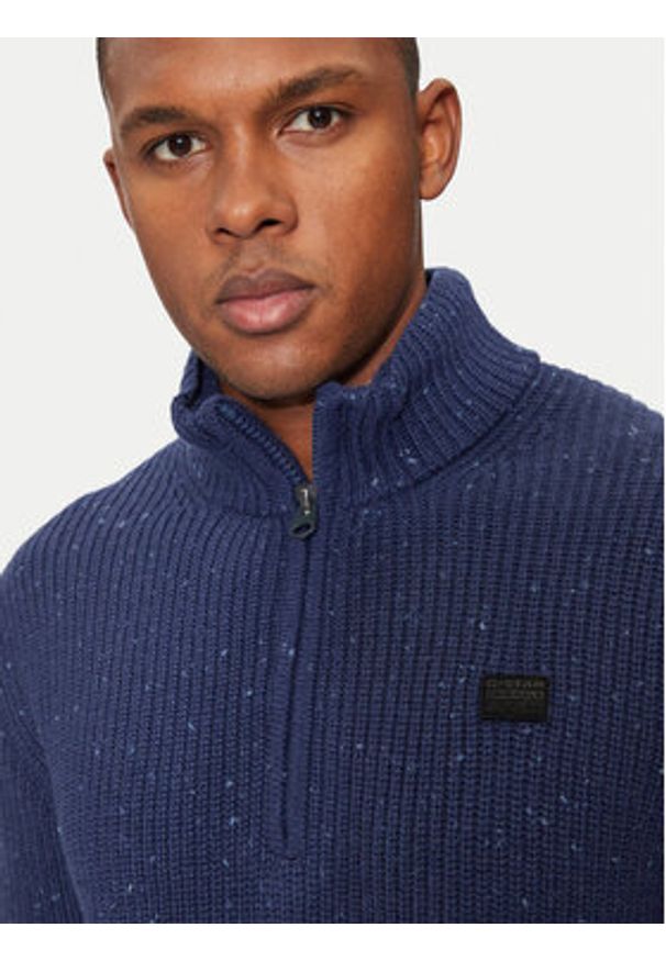 G-Star RAW - G-Star Raw Sweter D25123-D754 Granatowy Regular Fit. Kolor: niebieski. Materiał: wiskoza
