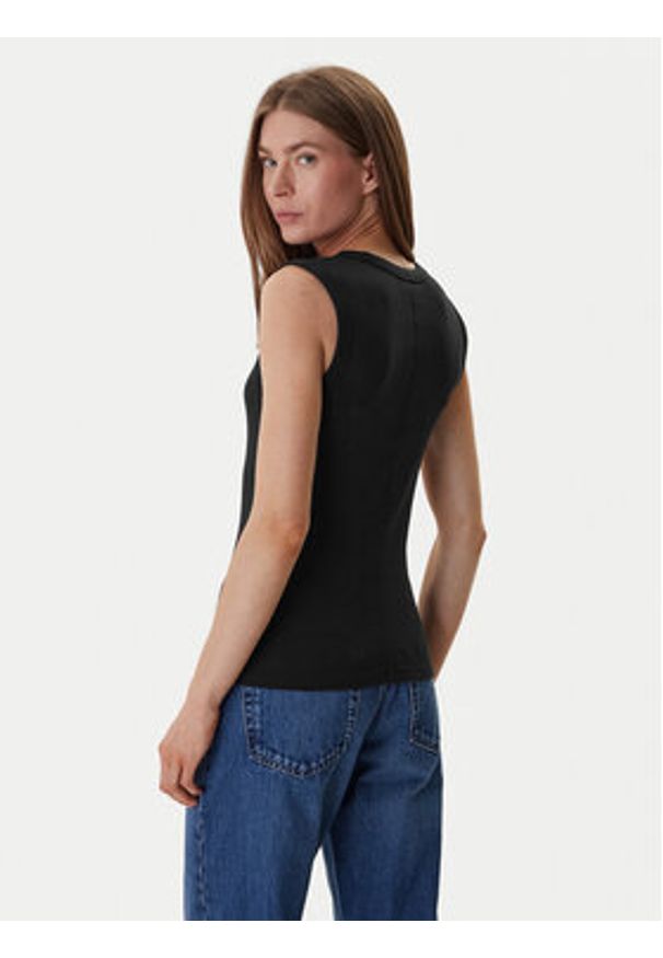 Calvin Klein Jeans Top LV047B265G Czarny Slim Fit. Kolor: czarny. Materiał: bawełna