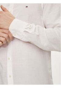 TOMMY HILFIGER - Tommy Hilfiger Koszula MW0MW34632 Biały Slim Fit. Kolor: biały. Materiał: len, bawełna