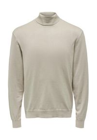 Only & Sons Golf 22020879 Beżowy Regular Fit. Typ kołnierza: golf. Kolor: beżowy. Materiał: wiskoza #7