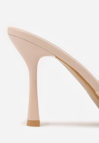 Renee - Beżowe Klapki na Szpilce z Kwadratowym Noskiem Peep Toe Avenata. Okazja: na co dzień, na randkę. Nosek buta: otwarty. Kolor: beżowy. Materiał: jeans, skóra, koronka. Obcas: na szpilce. Styl: casual #5
