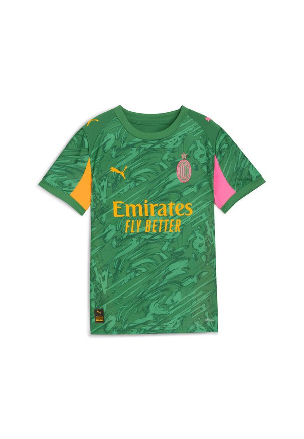 Puma - Młodzieżowa koszulka bramkarska AC Milan 25/26 PUMA Archive Green Intense Orange. Kolor: zielony. Materiał: tkanina