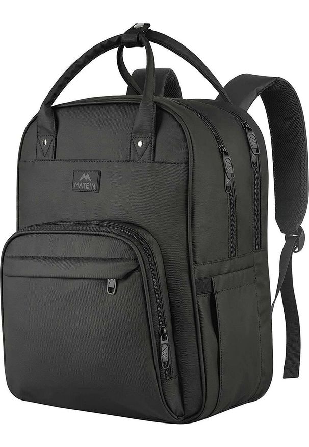 Plecak MATEINE Plecak na laptopa 15,6" czarny z organizerem 43x30x18 cm. Kolor: czarny