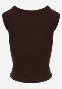 Born2be - Brązowy Dopasowany Top Bez Rękawów z Wiskozy z Kwadratowym Dekoltem Madu. Okazja: na spacer. Typ kołnierza: dekolt kwadratowy. Kolor: brązowy. Materiał: wiskoza. Długość rękawa: bez rękawów. Sezon: lato. Styl: elegancki, klasyczny #2