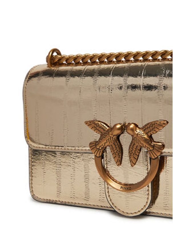 Pinko - PINKO Torebka Love One Mini Dc PE 25 PLTT 100074 A26X Złoty. Kolor: złoty. Materiał: skórzane