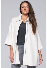 DIEGO M Wełniany płaszcz damski w kolorze ecru, Rozmiar 40 EU - 44 IT. Kolor: biały. Materiał: wełna #2