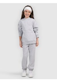 4f - 4F Spodnie dresowe joggery dziewczęce - szare 158 (12-13 lat). Okazja: na co dzień. Kolor: szary. Materiał: dresówka. Sezon: lato. Styl: casual #1