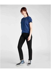 Lee - LEE SEASONAL GRAPHIC TEE DAMSKI T-SHIRT KOSZULKA NADRUK REGULAR FIT WASHED BLUE L41OFELR. Wzór: nadruk