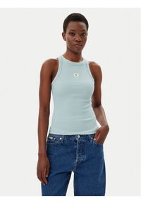 Calvin Klein Jeans Top J20J225302 Niebieski Slim Fit. Kolor: niebieski. Materiał: bawełna