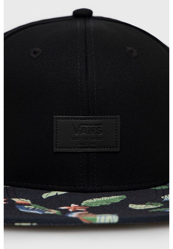 Vans czapka kolor czarny z nadrukiem. Kolor: czarny. Wzór: nadruk