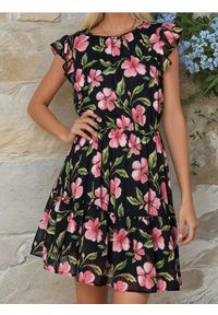 Sinsay - Sukienka midi w kwiaty - wielobarwny. Wzór: kwiaty. Długość: midi #1