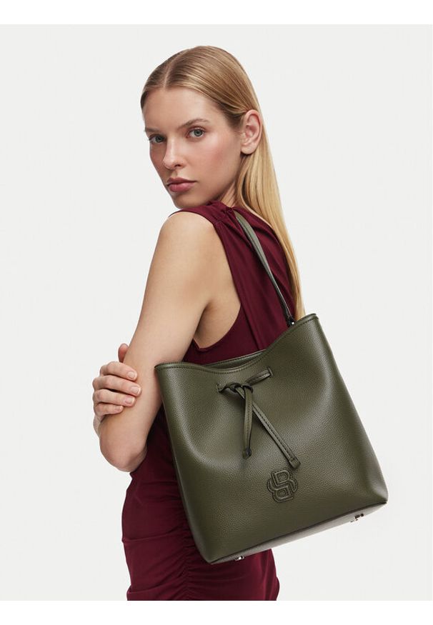 BOSS Torebka Anett Drawstring 50567602 Zielony ciemny. Kolor: zielony. Materiał: skórzane