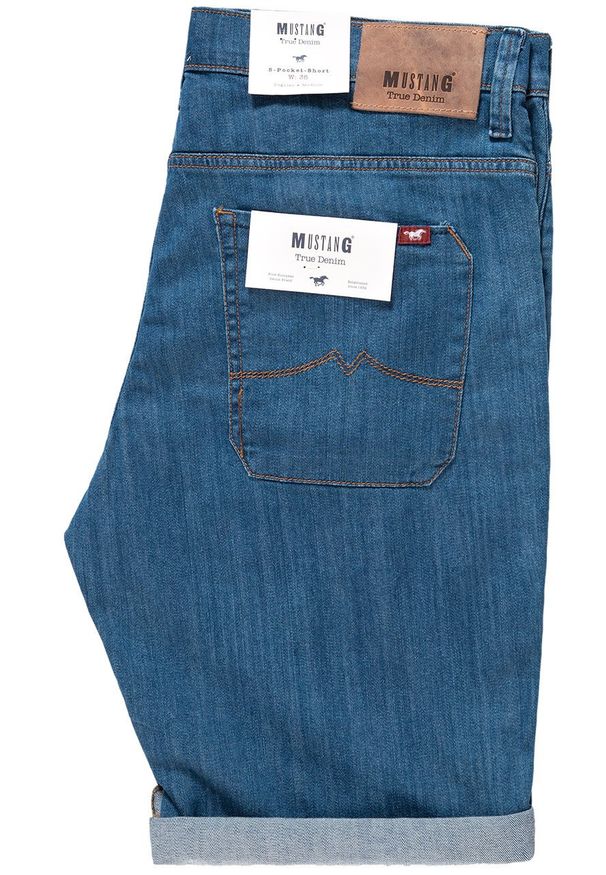 Mustang - SPODENKI MUSTANG 5 Pocket Short DENIM BLUE 1007373 5000 310. Materiał: denim
