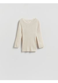Reserved - Wełniana bluzka z dodatkiem jedwabiu - złamana biel. Materiał: jedwab, wełna #1
