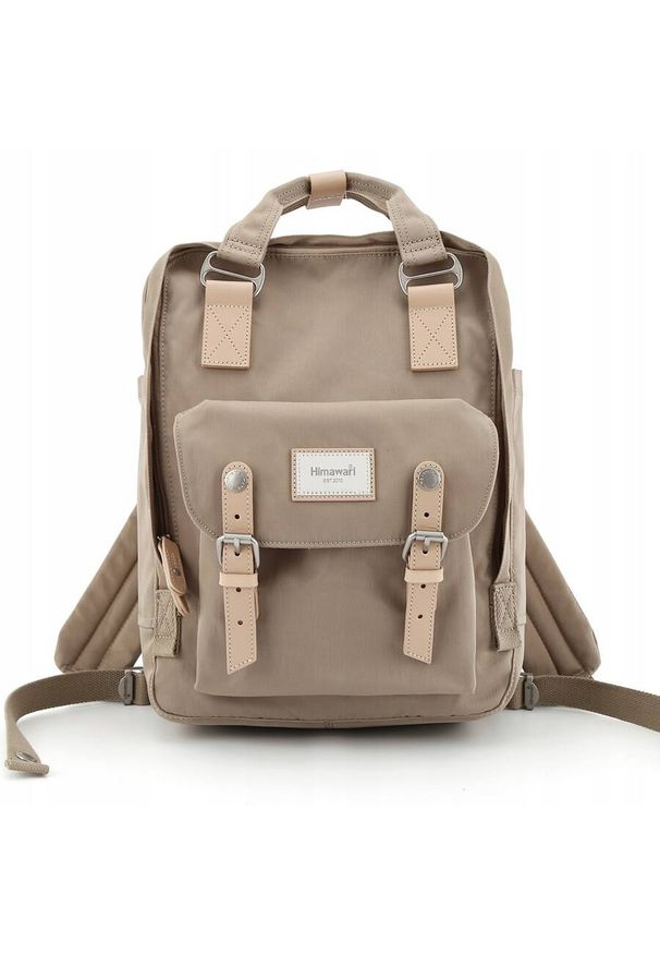 Plecak na laptopa Himawari 188L-80 beżowy. Kolor: beżowy. Materiał: tkanina, poliester. Styl: casual, elegancki