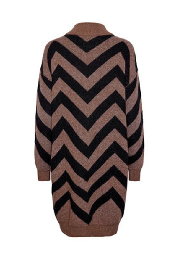 YAS Sukienka dzianinowa 26030801 Brązowy Regular Fit. Kolor: brązowy. Materiał: syntetyk
